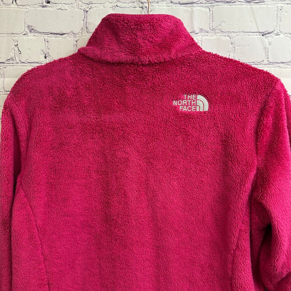 The North Face Girls Osito Fuchsia Pink Fuzzy Jacket Size XL Full Zip Soft - Picture 4 of 5